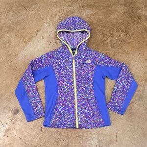 The North Face Girls' Glacier Full Zip Hooded Fleece Jacket S 7/8 Starry Purple